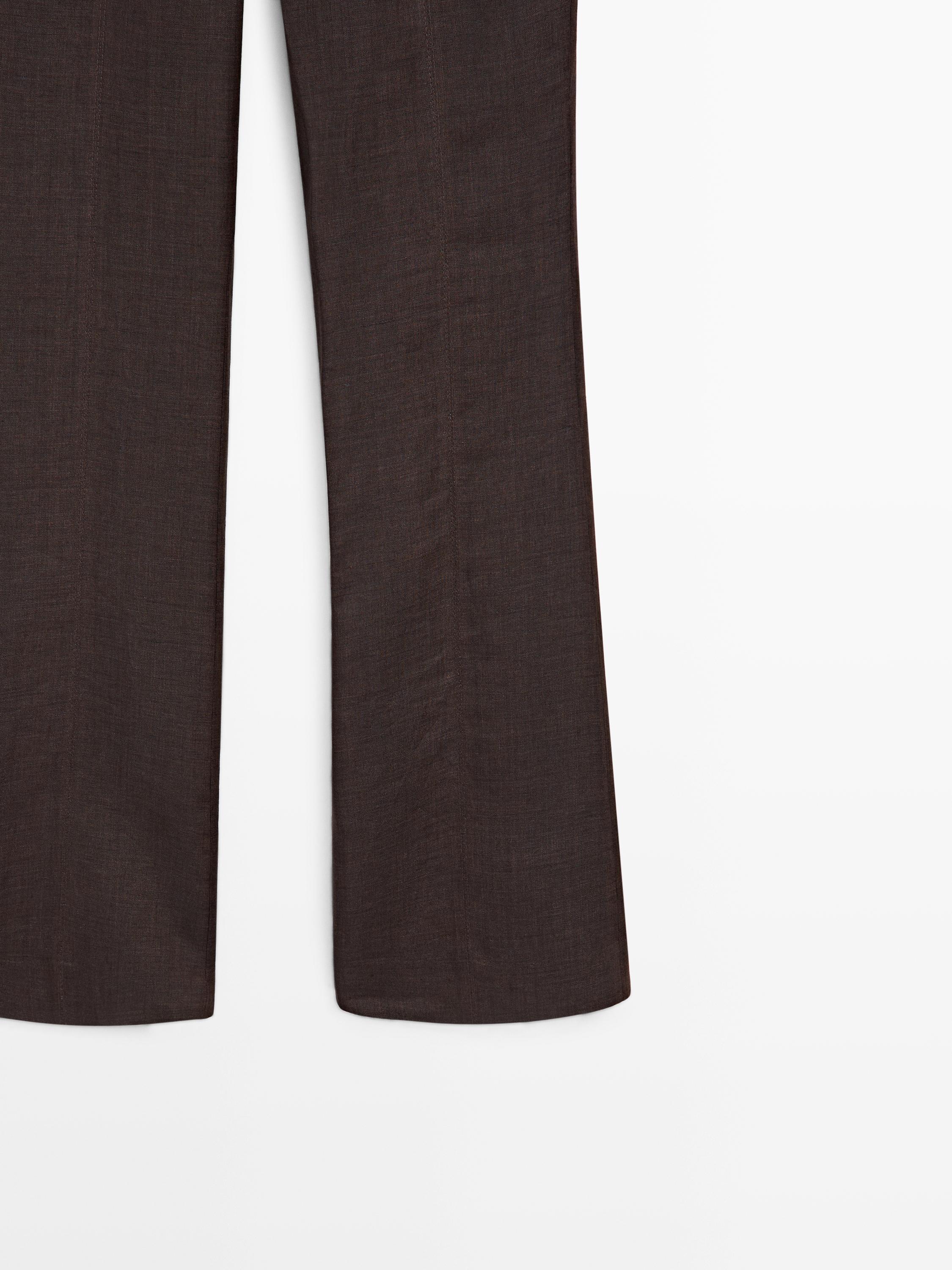 100% linen kick flare trousers